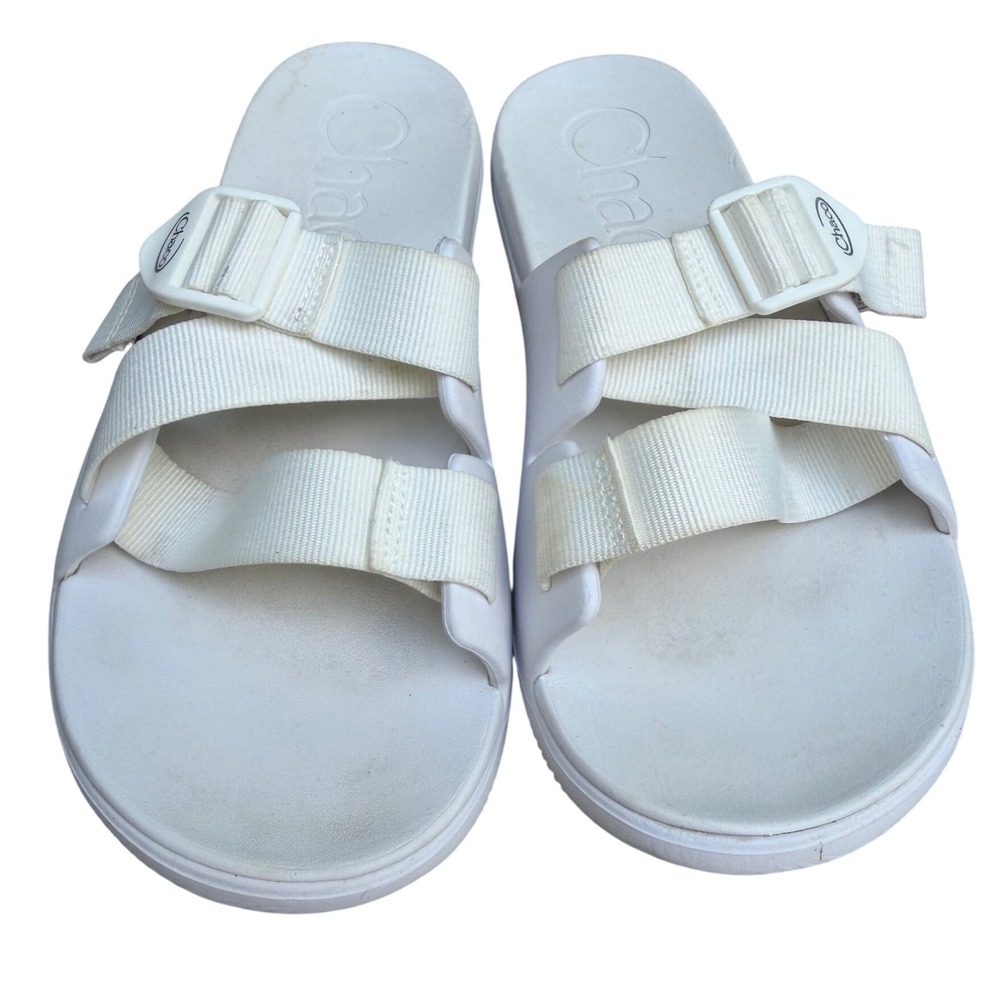 Chaco Chillos Slide Sandals Womens 10 White Adjustable Sport Recovery Comfort - Picture 3 of 14